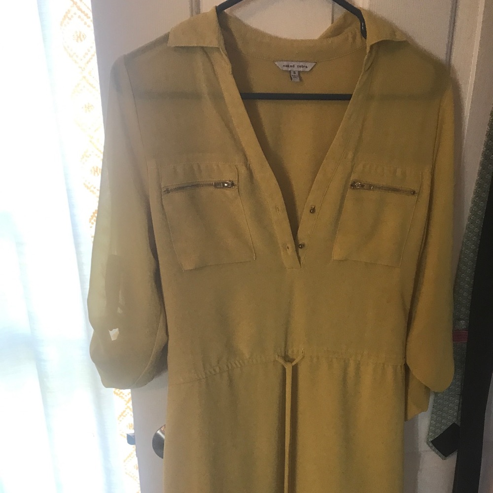 Naked zebra bright yellow dress